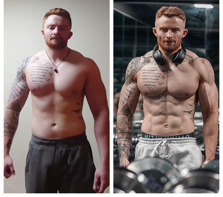 24 week transformation! “Sam changed my whole mindset towards training and diet and I finally started making progress” James H